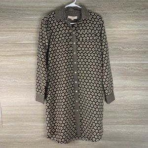 Women’s LOFT Geometric Patterned Button Down Tunic Dress